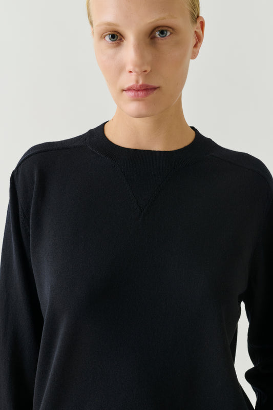 Maglione Pio - Nero - Lana merinos - Donna