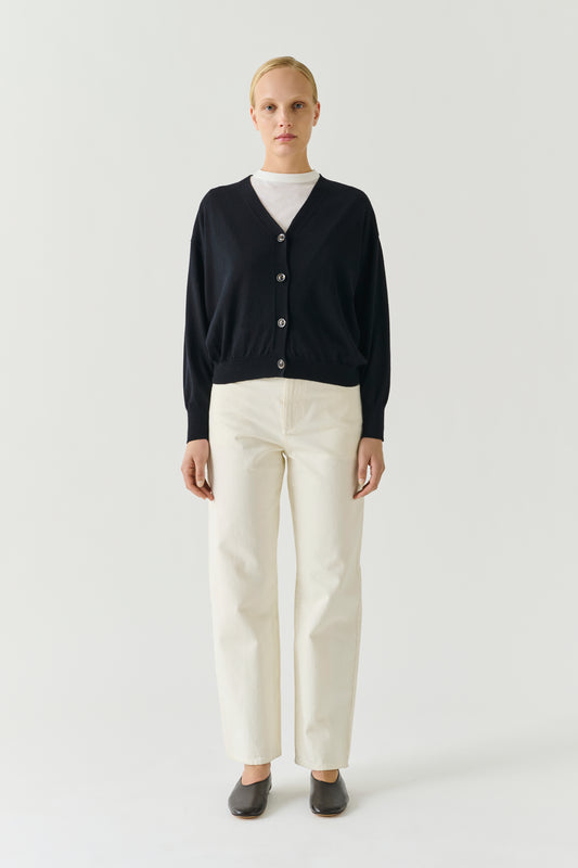 Cardigan Idem - Nero - Lana merinos - Donna