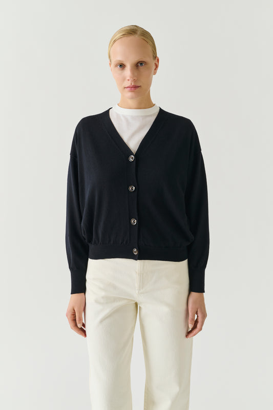 Cardigan Idem - Nero - Lana merinos - Donna