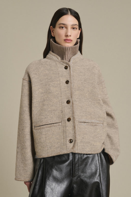 GIACCA OLYMPE BEIGE/GRIGIO