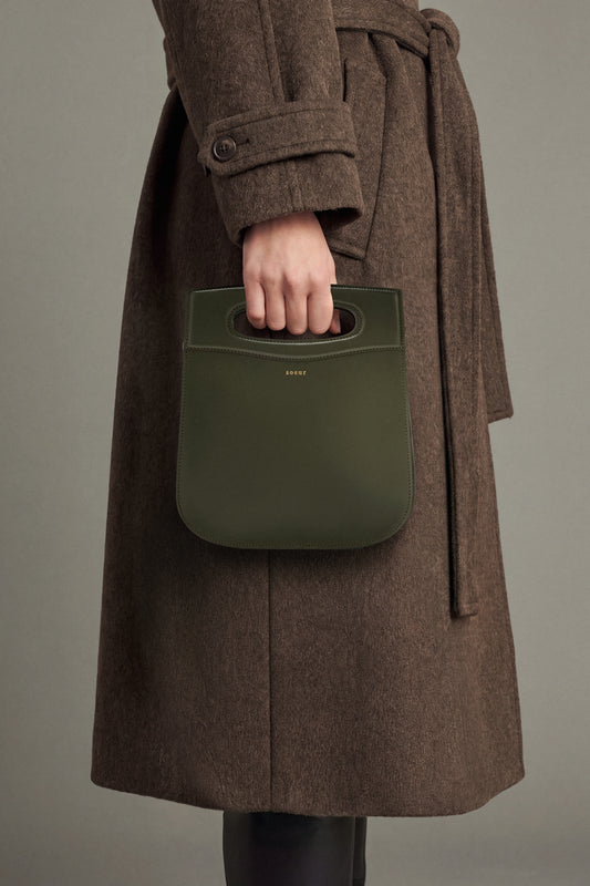 Borsa Cheri - Verde militare in pelle iconica - Soeur