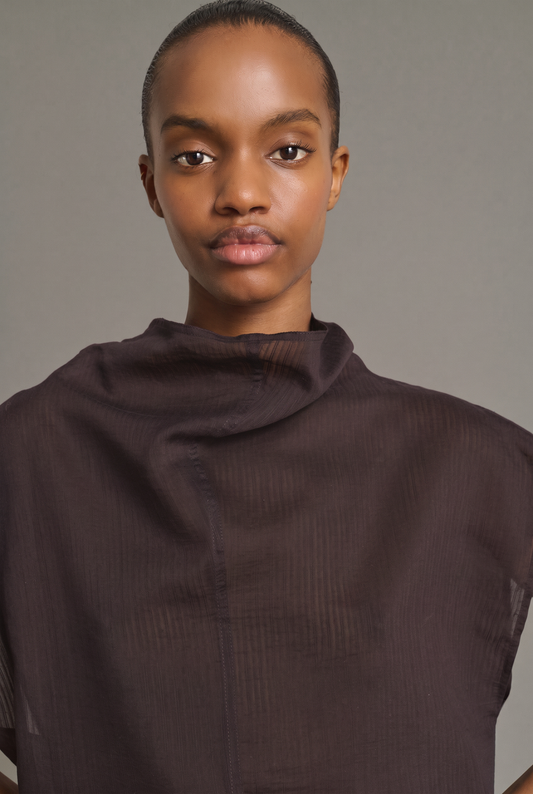 Bluse Izumi – Feige/Braun Bio-Baumwolle ärmellos – Soeur