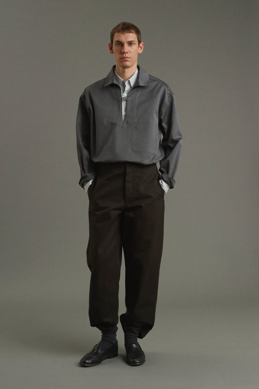 Herrenhose Chet – braune Chino aus Baumwollgabardine – Frère