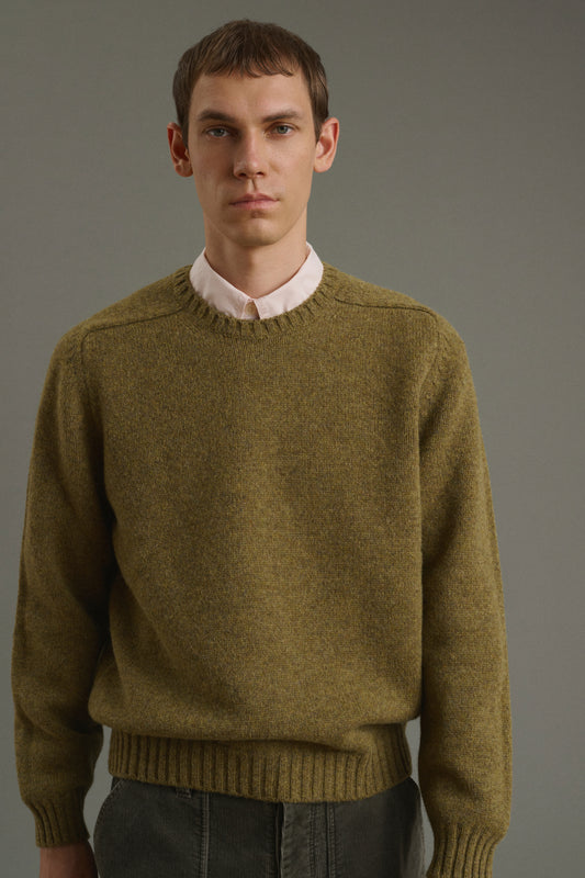 Maglione Isamu - Kaki mélange - Lana - Uomo