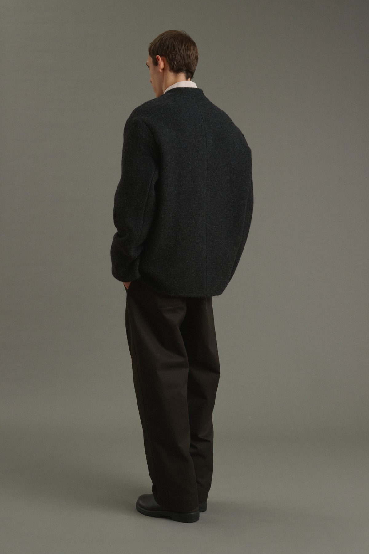 Giacca Aliocha - Grigio antracite - Lana - Uomo
