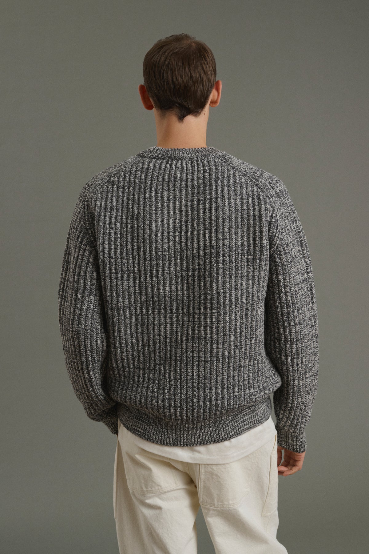 Pullover Osma - Ecru/Anthrazit - Wolle - Herren