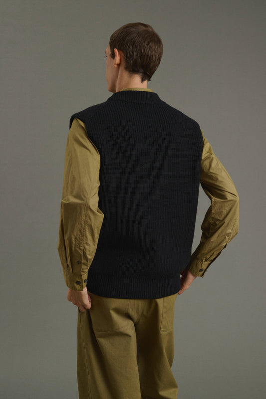 Maglione Josh - Blu navy/Nero - Lana - Uomo