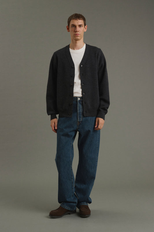 Cardigan Romeo - Grigio antracite - Lana - Uomo