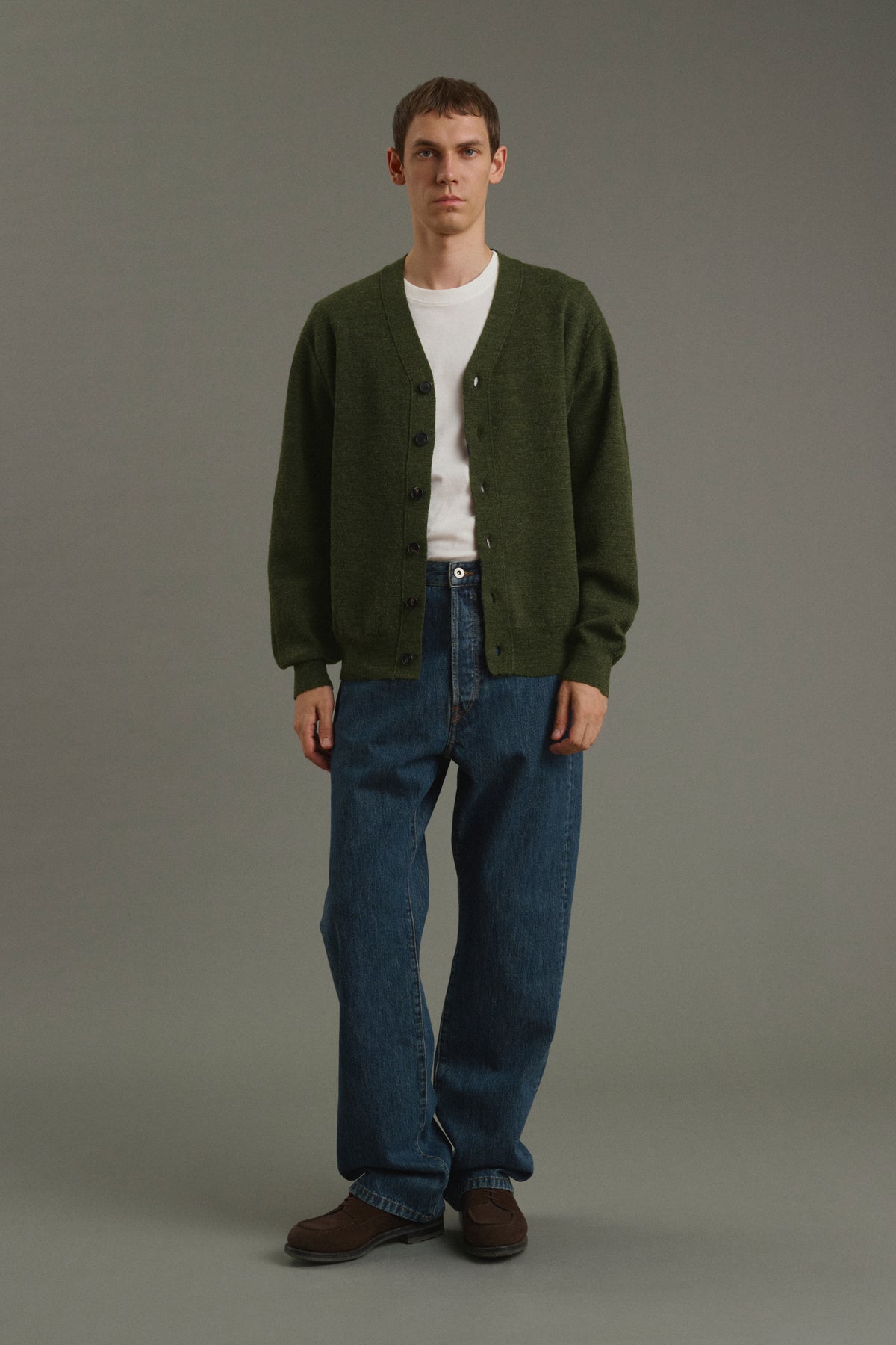 Cardigan Romeo - Kaki scuro - Lana - Uomo vue 6