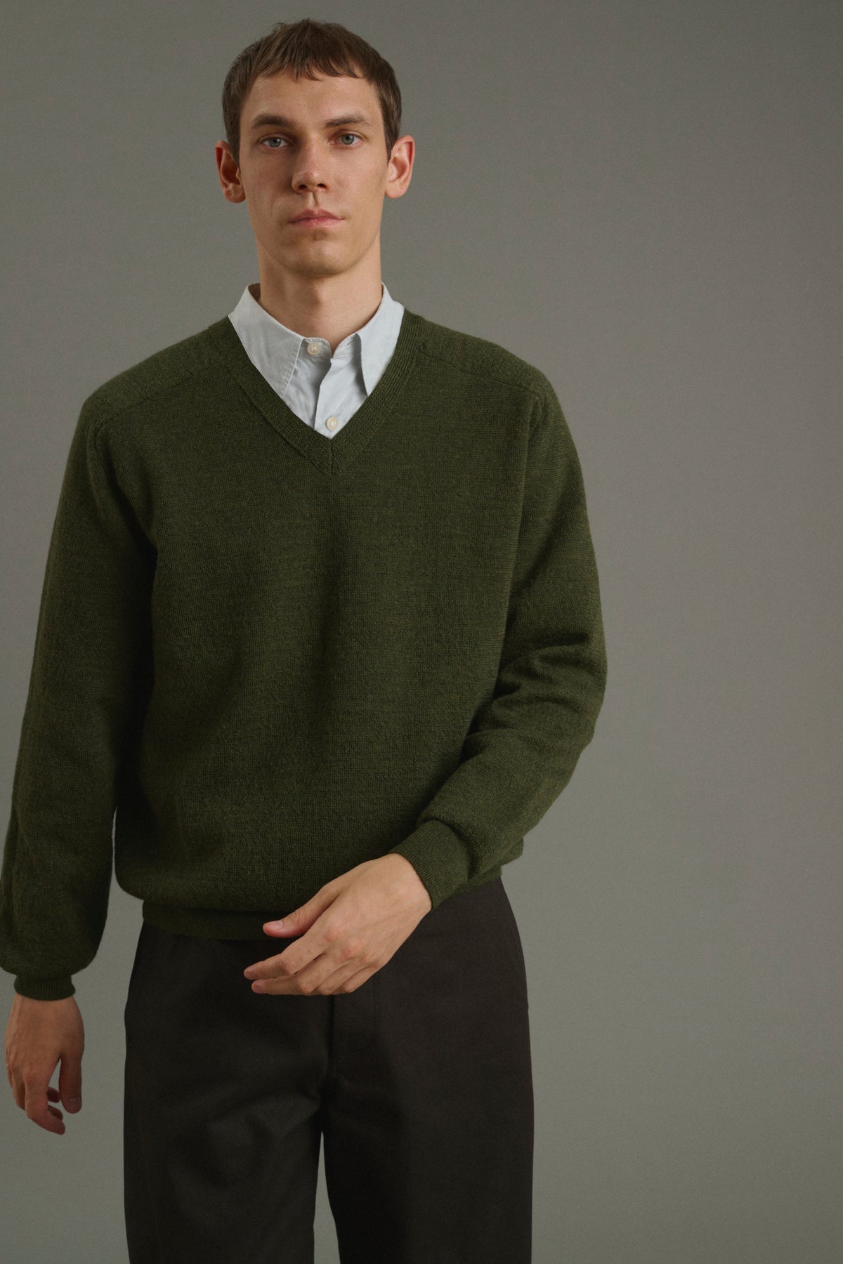 Pullover Themo - Dunkelgrün - Wolle - Herren vue 3
