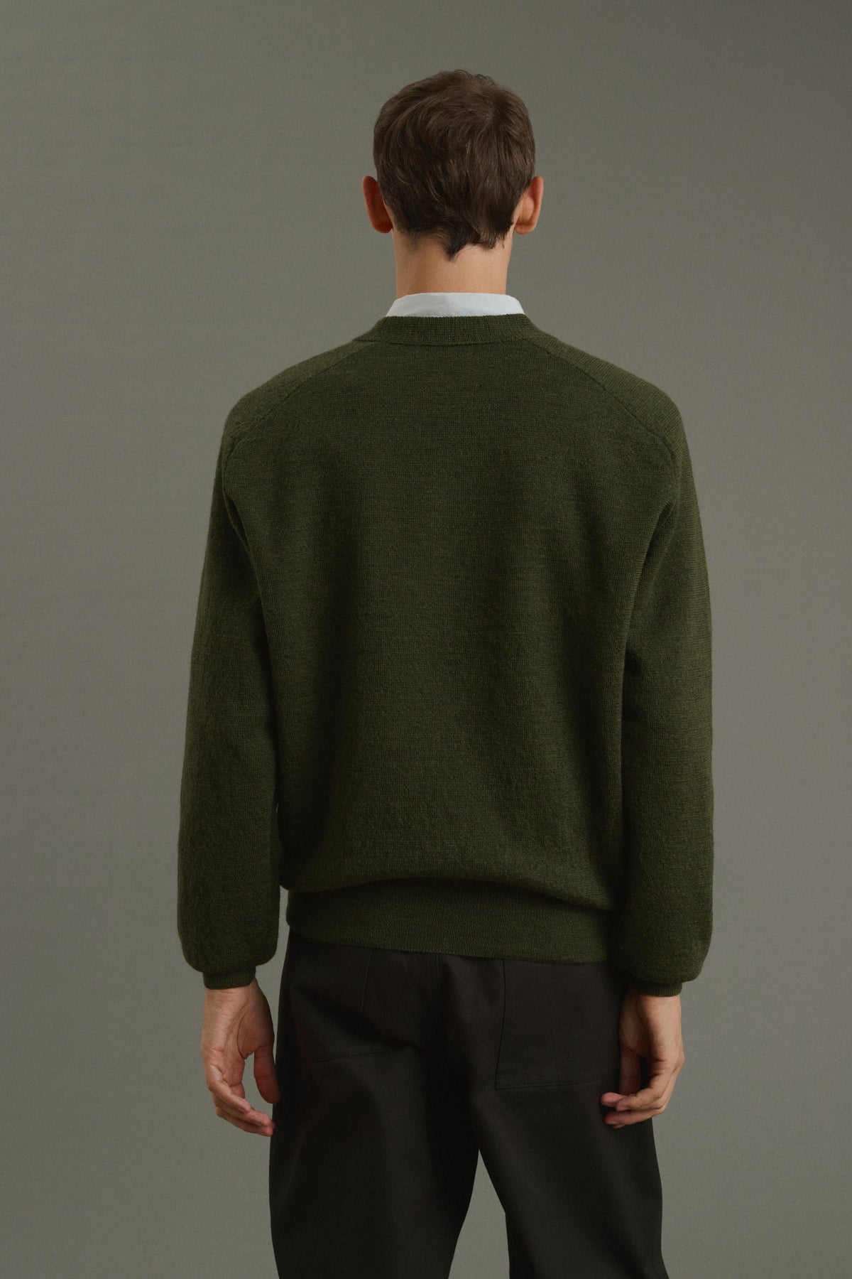 Pullover Themo - Dunkelgrün - Wolle - Herren