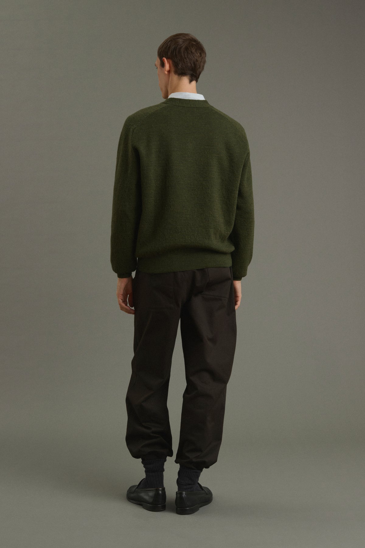 Pullover Themo - Dunkelgrün - Wolle - Herren