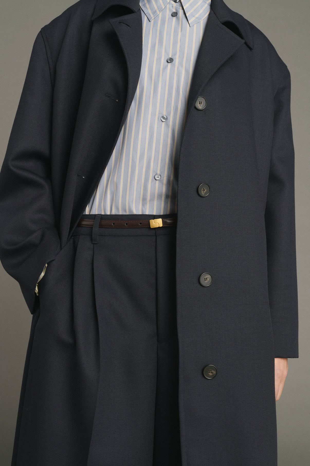 Mantel Liam – Deep Navy – Wolle – Damen vue 3