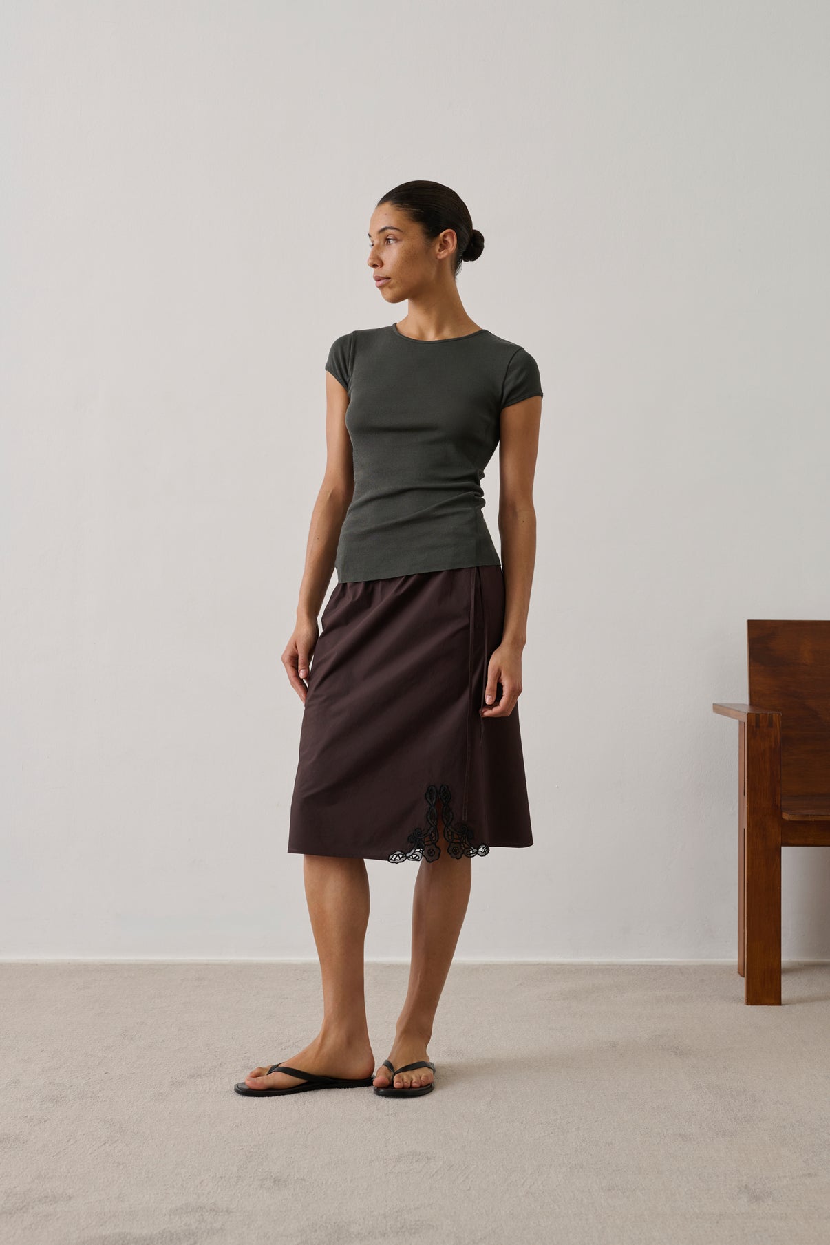 Jupe Houna - Marron Foncé - Coton - Femme vue 1