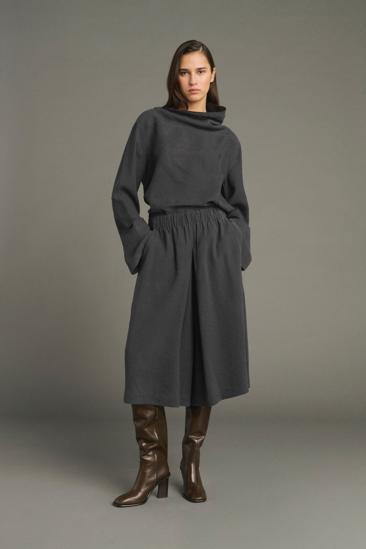 Bluse Laila - Anthrazitgrau - Seide - Damen vue 3