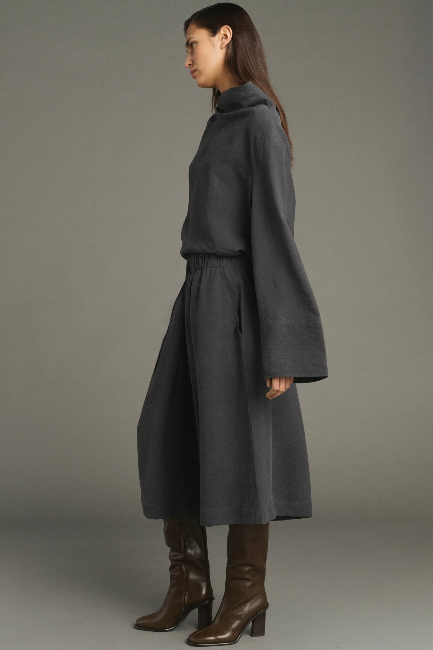 Bluse Laila - Anthrazitgrau - Seide - Damen