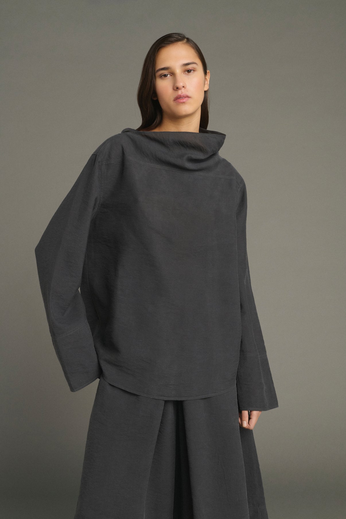 Bluse Laila - Anthrazitgrau - Seide - Damen vue 1