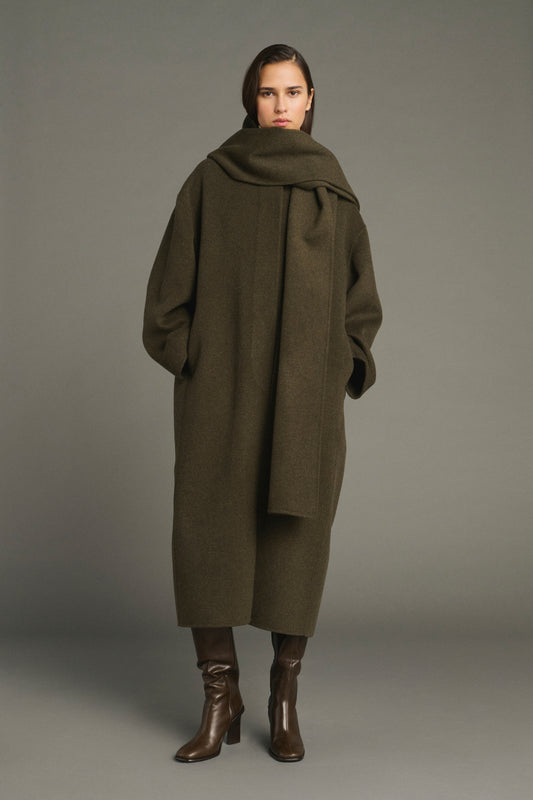 Finn coat - Khaki Marl - Wool - Women