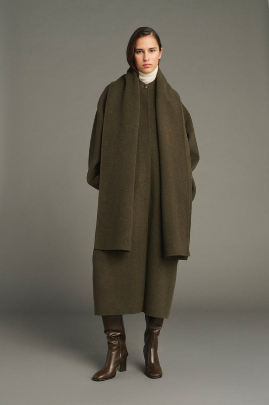 Finn coat - Khaki Marl - Wool - Women