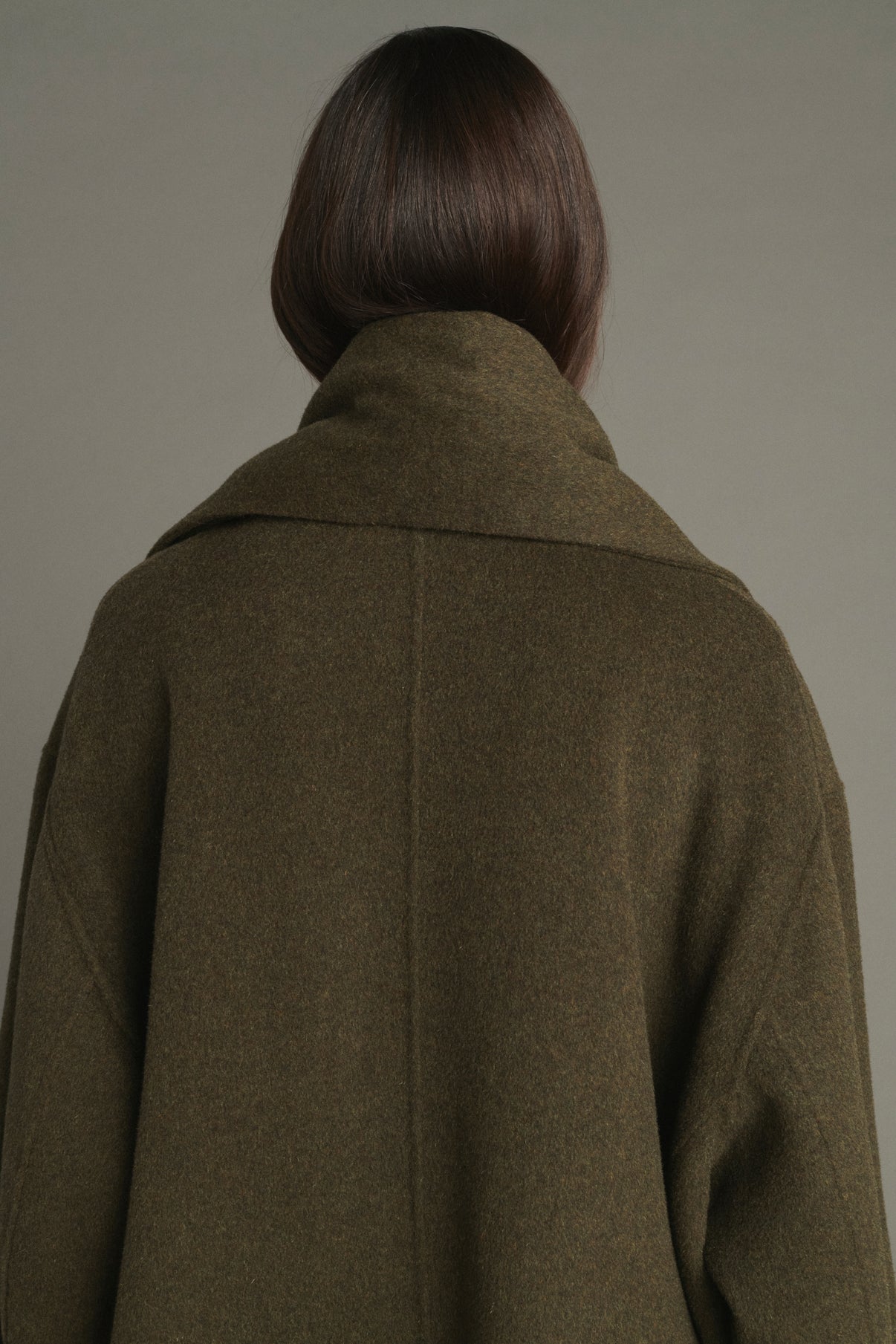 Finn coat - Khaki Marl - Wool - Women vue 5