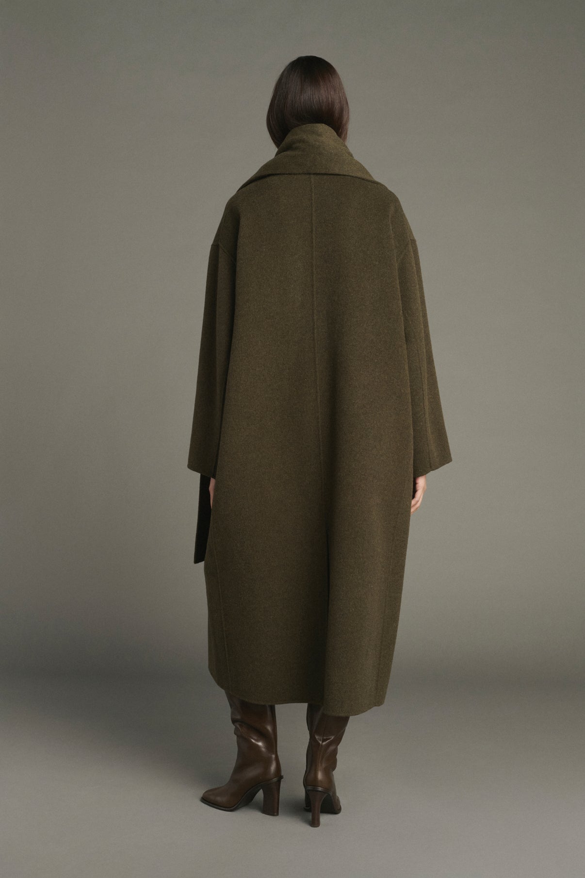 Finn coat - Khaki Marl - Wool - Women vue 3