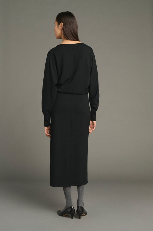 Robe Kathleen - Noir - Laine Mérinos - Femme
