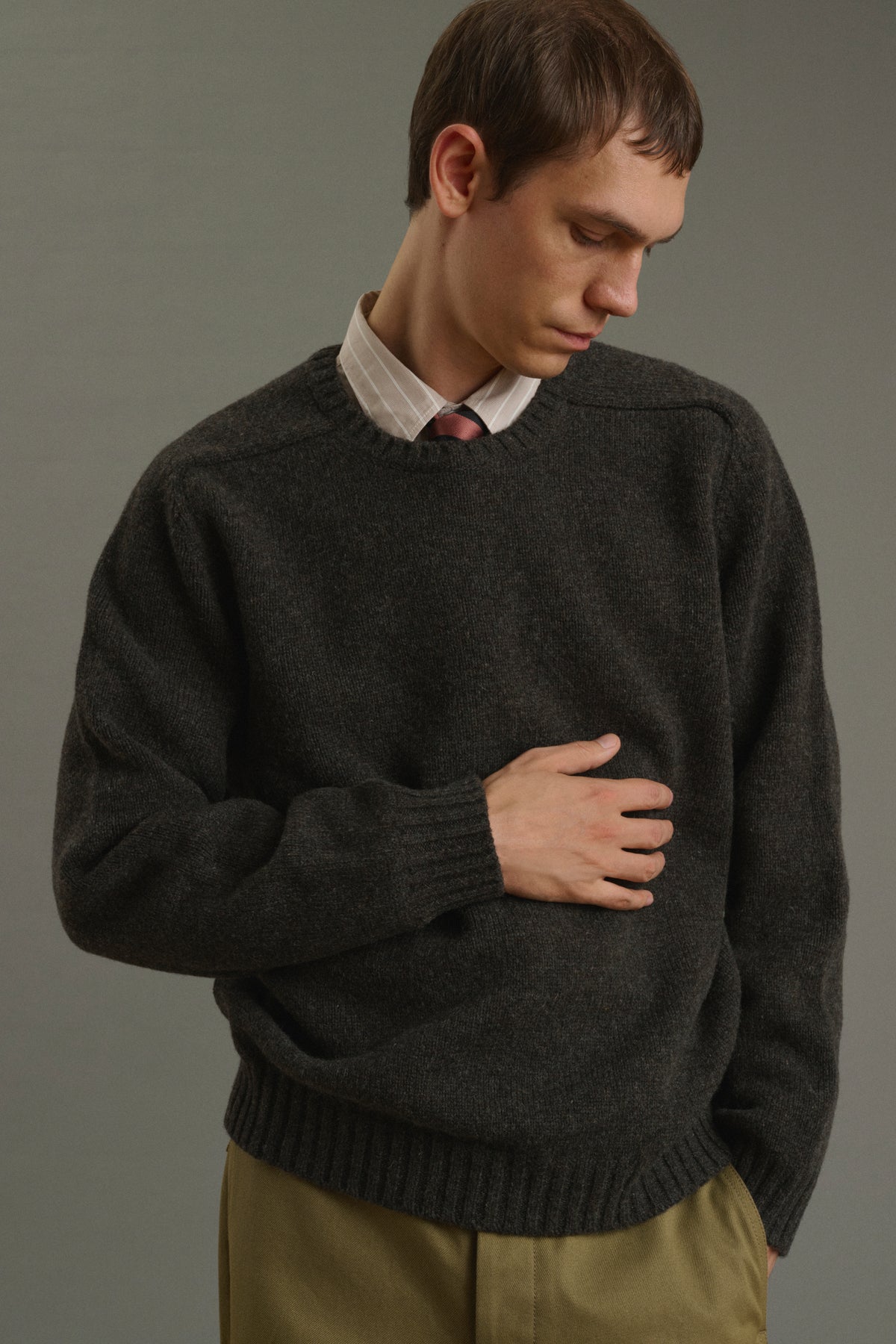 Maglione Isamu - Marrone scuro - Lana - Uomo vue 1