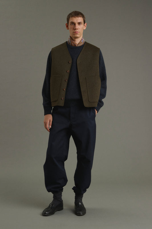 Jacke Romain - Meliertes Khaki - Doppelseitiger Stoff - Herren