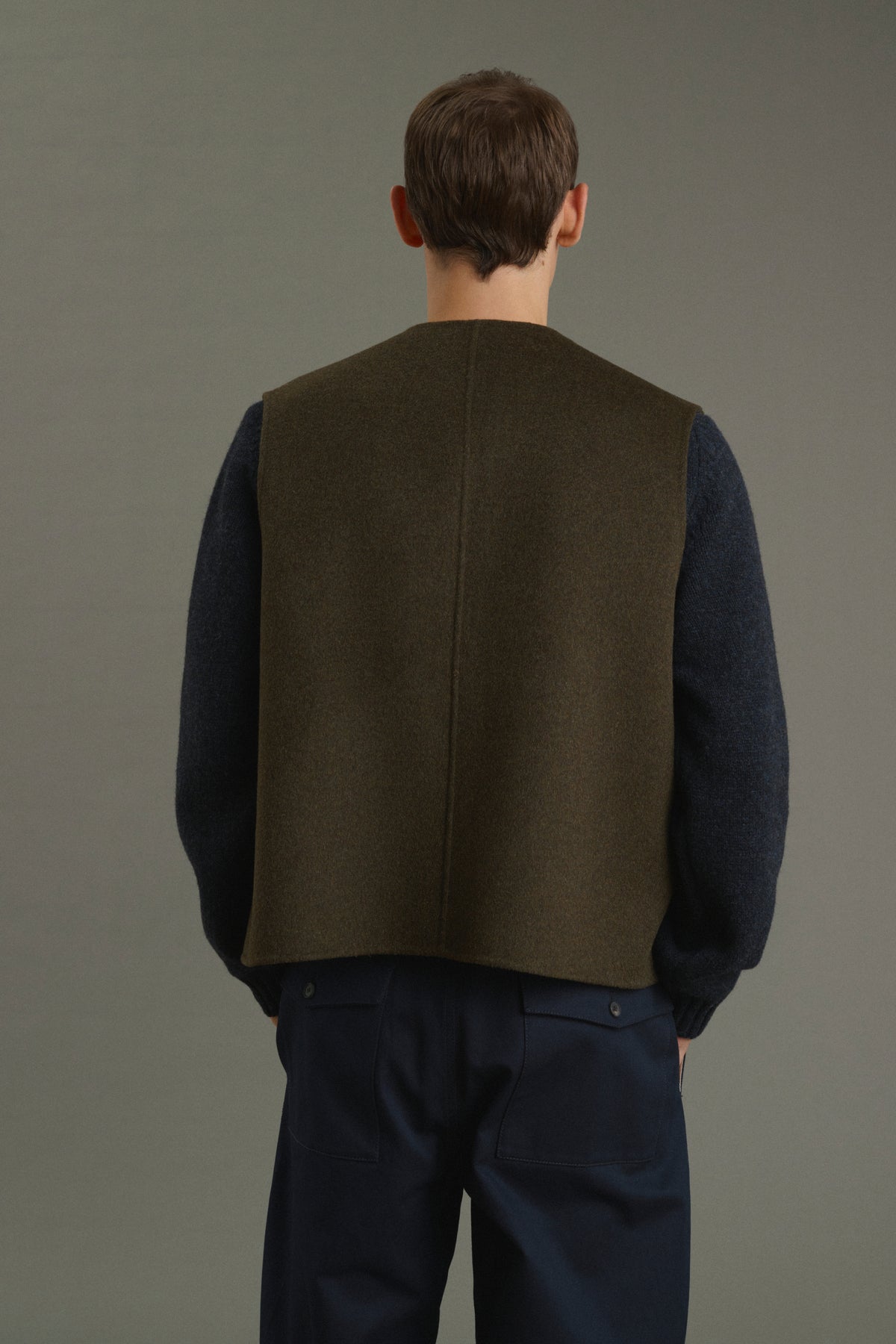 Veste Romain - Kaki Chiné - Double Face - Homme