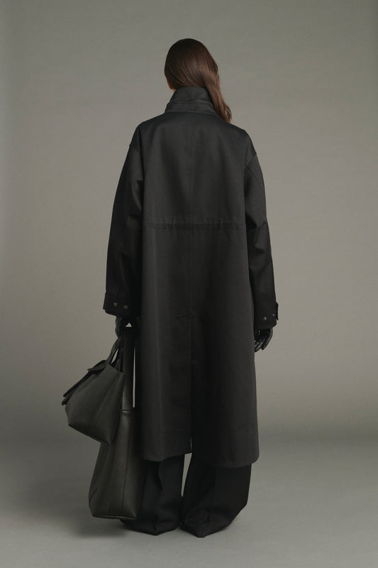 Cappotto Luce - Nero/Beige - Cotone - Donna