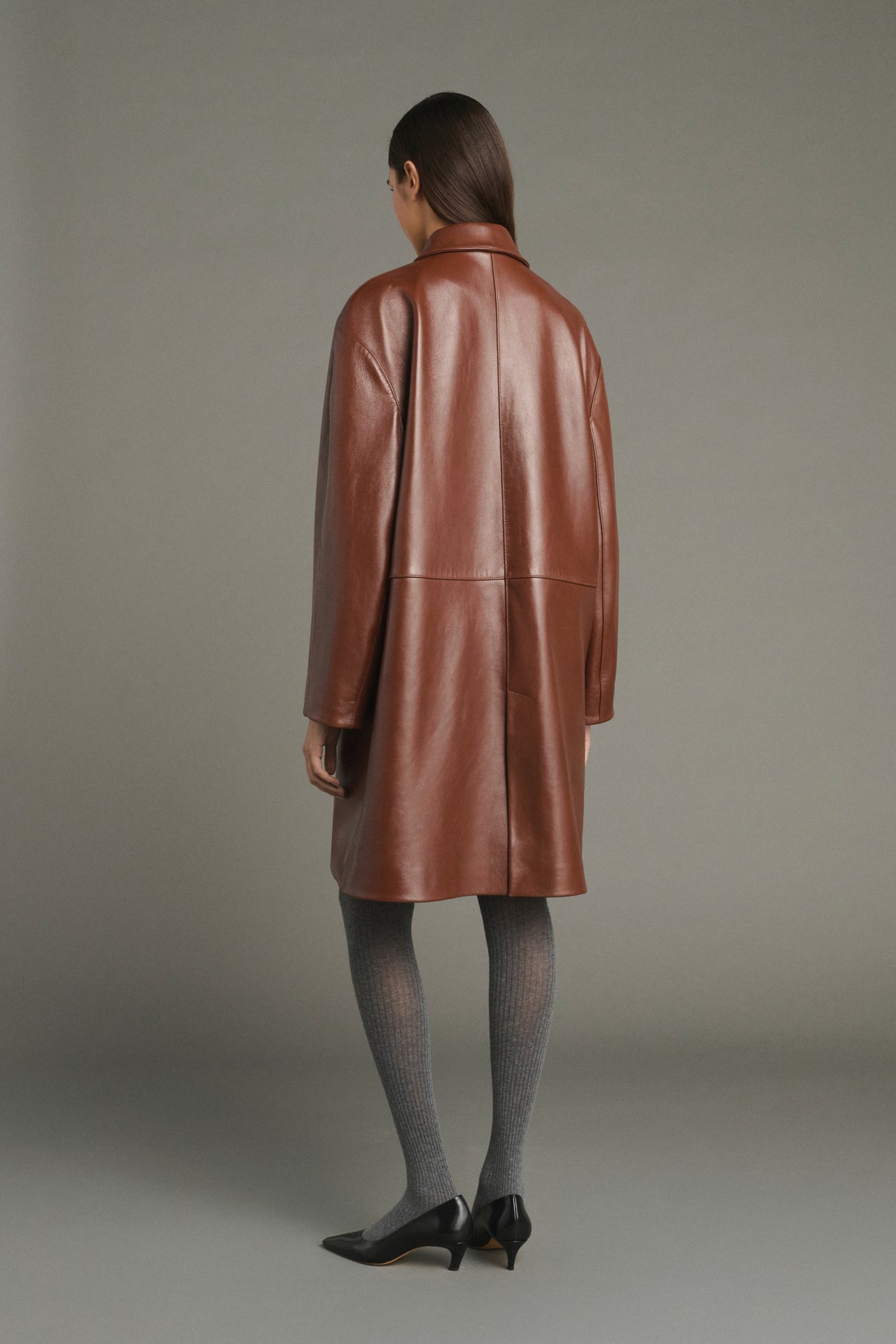 Karl pullover - Heathered Brown - Merino Wool - Women vue 2