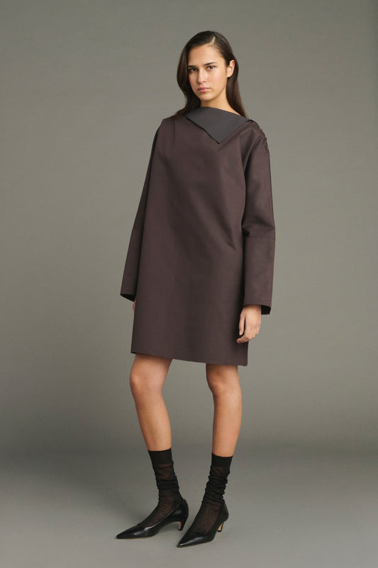 Robe Liris - Figue/Marron Foncé - Coton - Femme