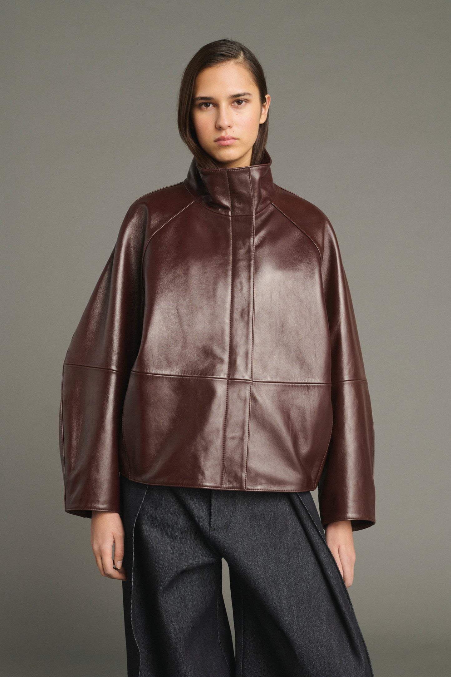 Jacke Gamma - Bordeaux - Leder - Damen