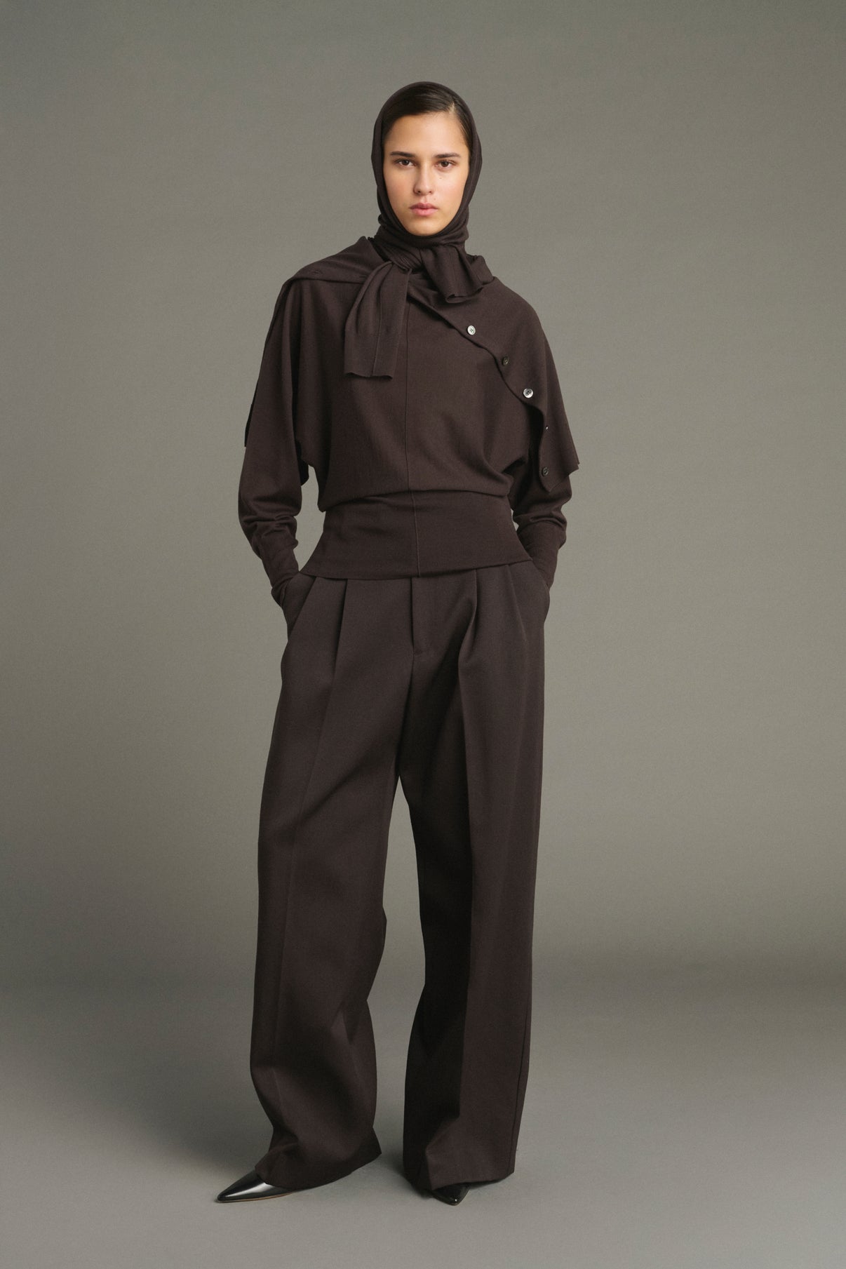 Pull Lindsay - Chocolat - Laine Mérinos - Femme vue 3