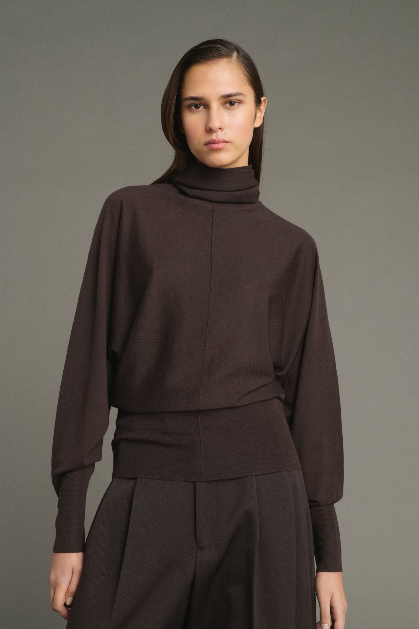 Pull Lindsay - Chocolat - Laine Mérinos - Femme