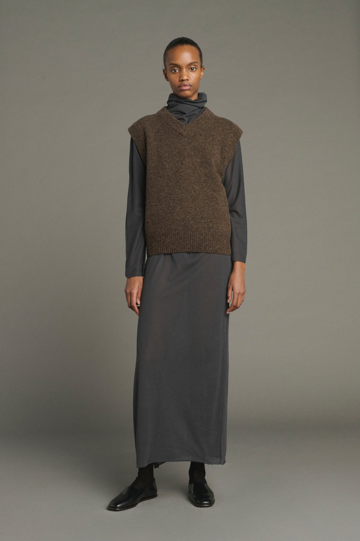 Maglione Karl - Marrone Chiné - Lana Merino - Donna