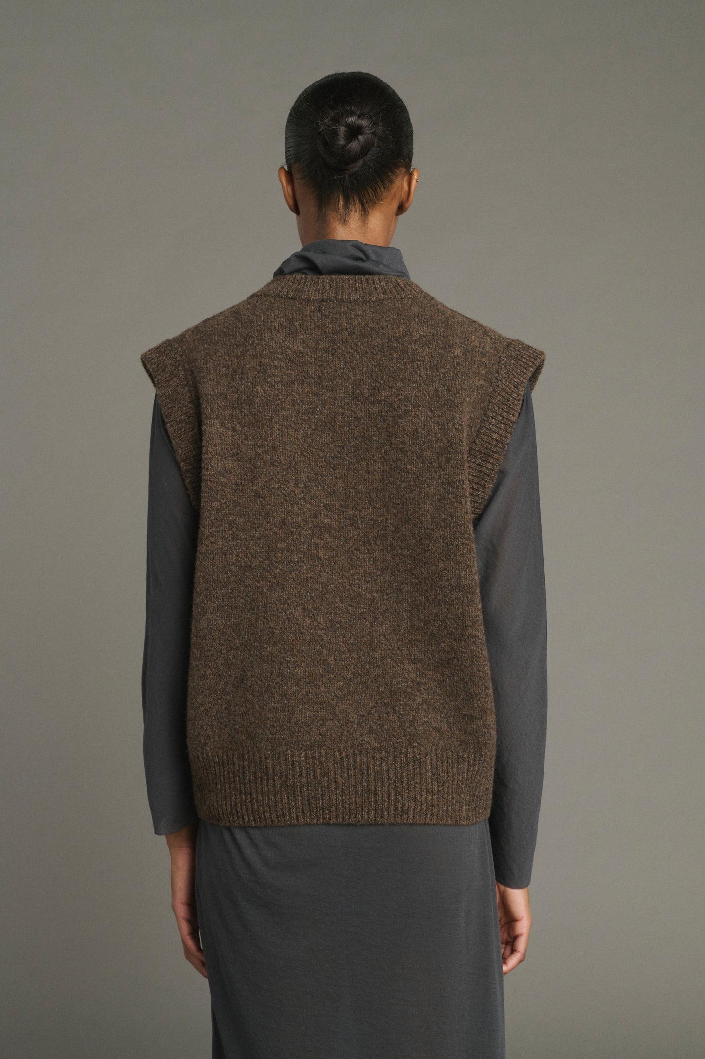 Maglione Karl - Marrone Chiné - Lana Merino - Donna
