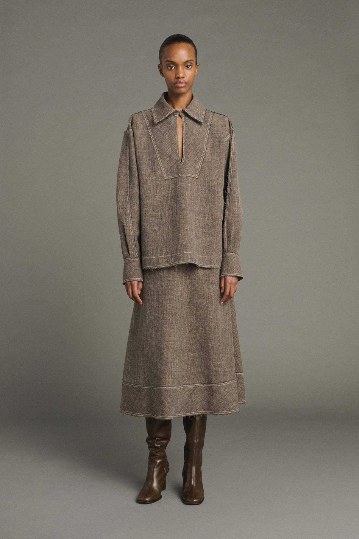 Blouse Jana - Marron Chiné - Femme vue 2