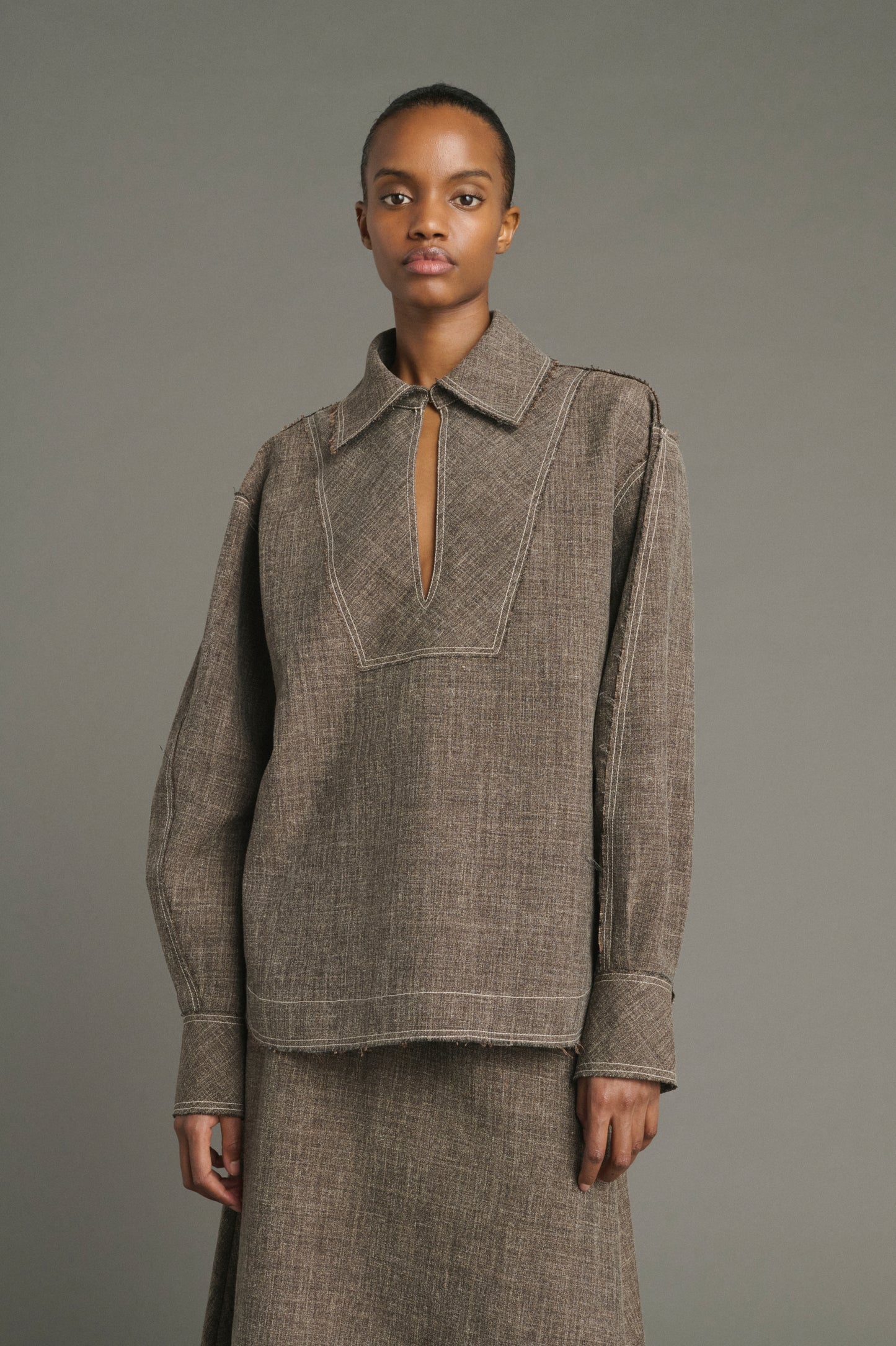 Blouse Jana - Marron Chiné - Femme