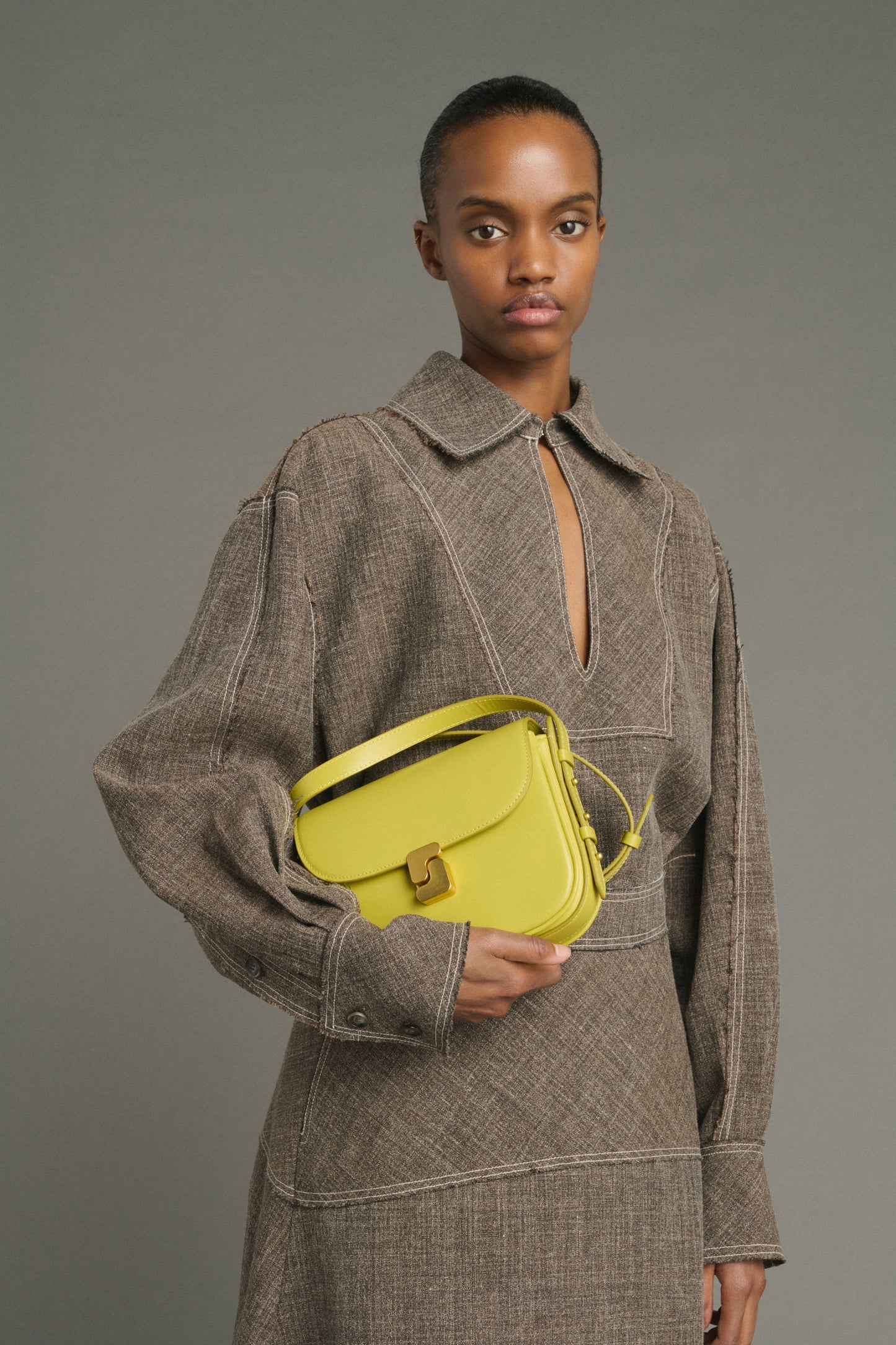 Sac Bellissima Mini - Jaune Néon - Cuir - Femme