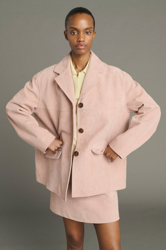 Giacca Lorenzo - Rosa Antico - Pelle - Donna