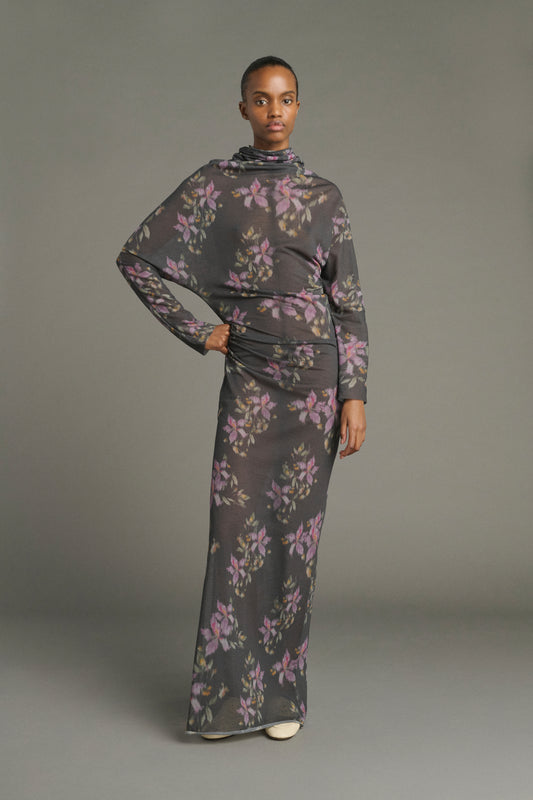 Robe Lola - Anthracite/Violet - Coton - Femme
