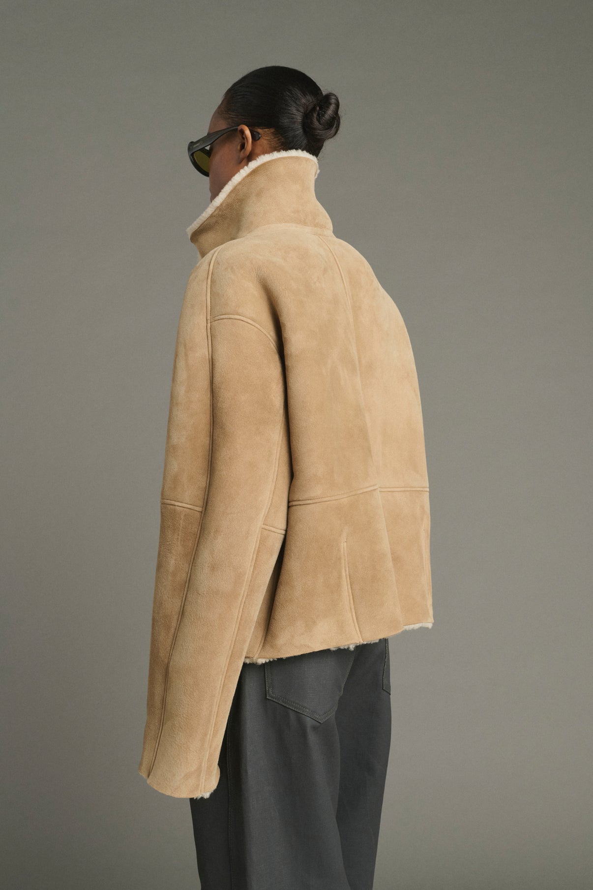 Mantel Kleber - Beige - Leder - Damen vue 4