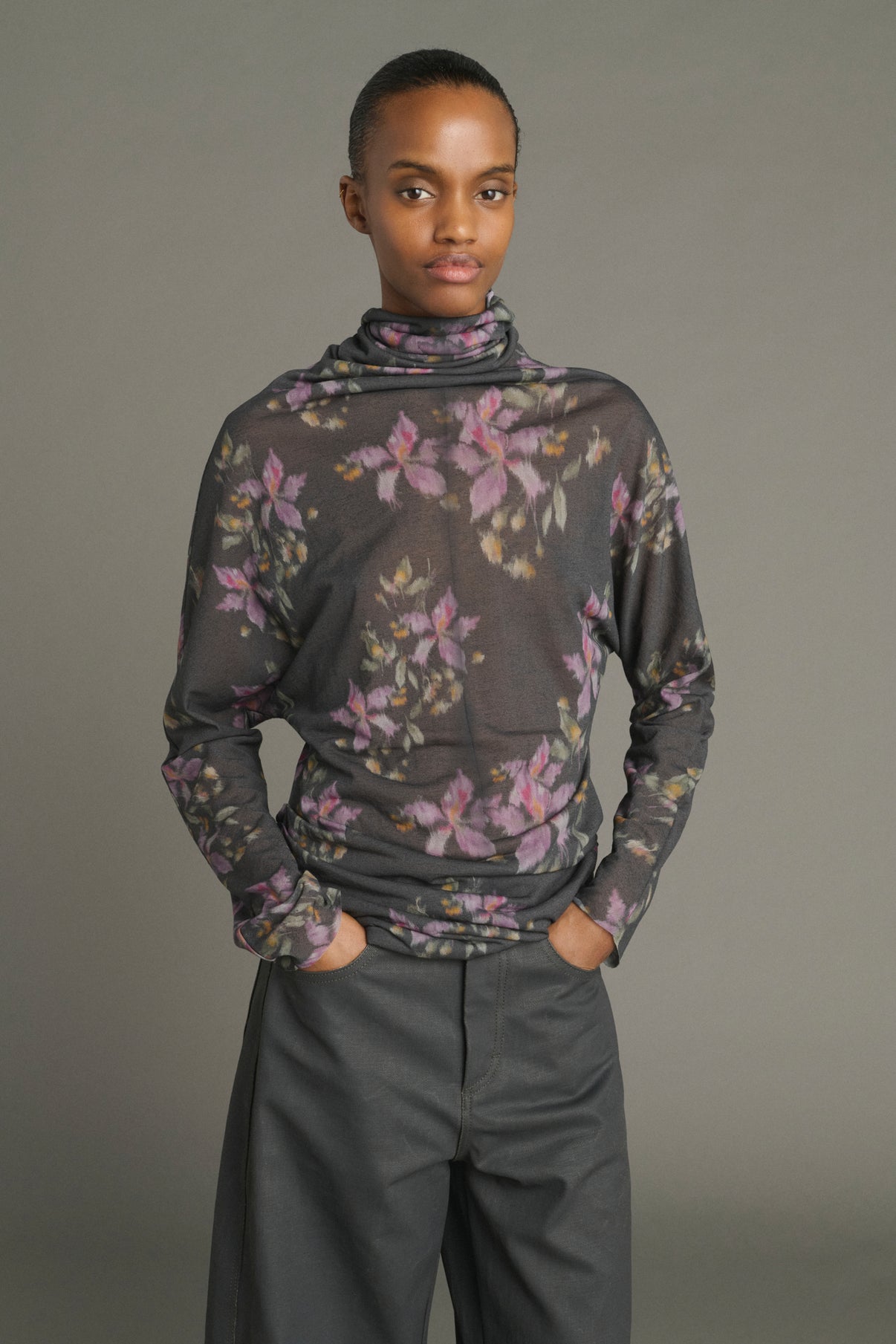 Tee-Shirt Lisia - Anthracite/Violet - Coton - Femme vue 3