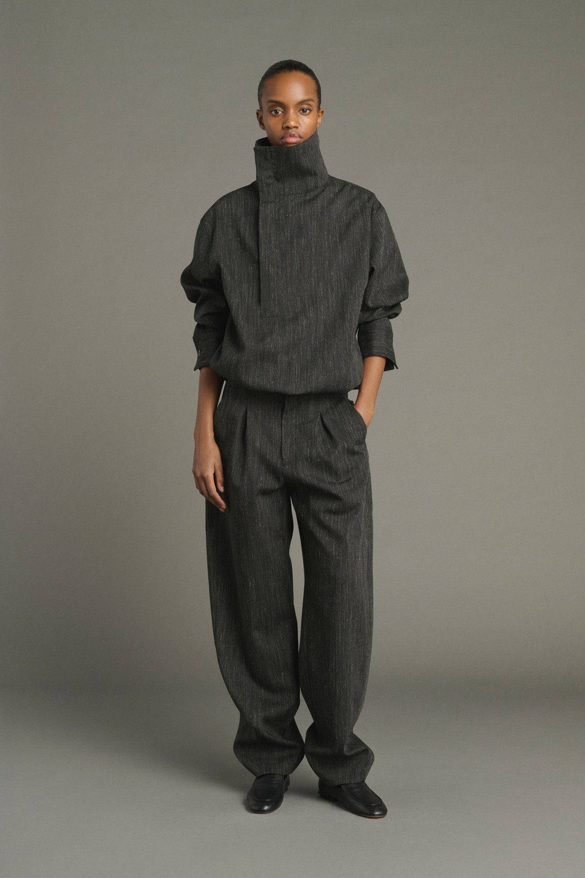 Chemise Lutece - Gris Anthracite - Laine - Femme vue 3