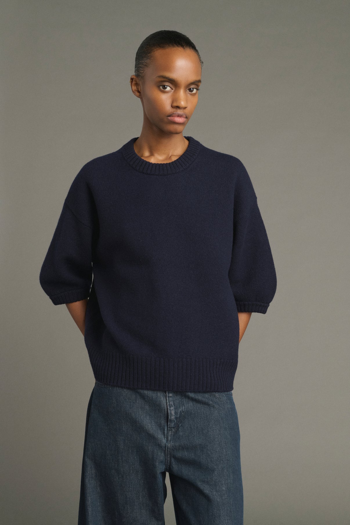 Pullover Lise – Navy – Merinowolle – Damen vue 3