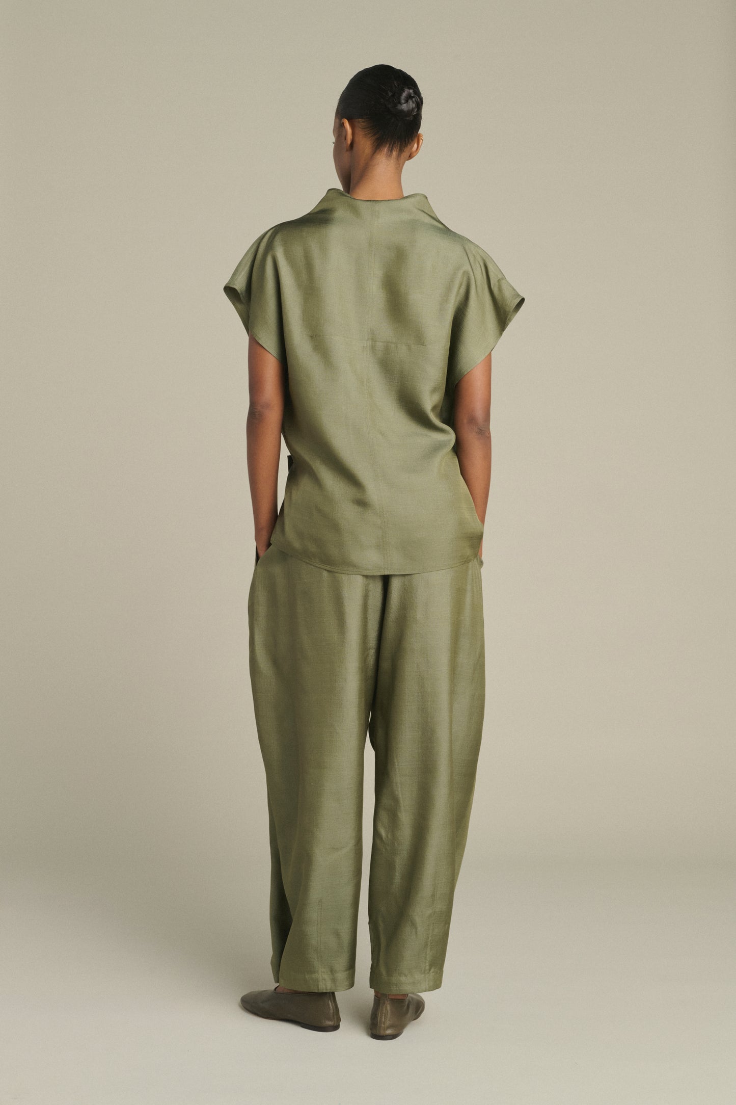 Bluse Kora - Vert De Gris - Seide - Damen