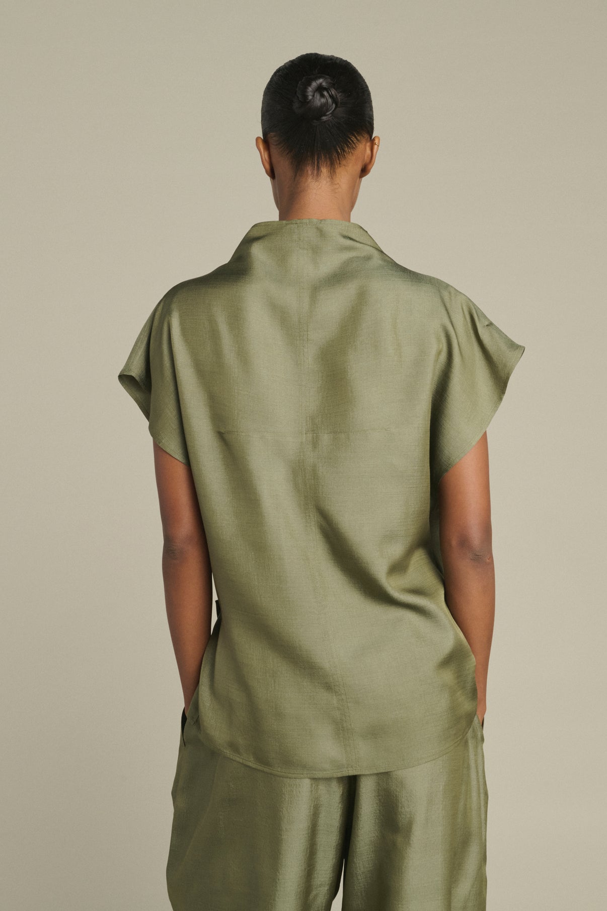 Bluse Kora - Vert De Gris - Seide - Damen vue 2