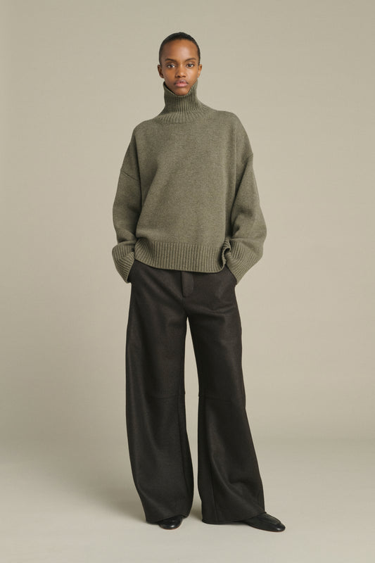 Maglione William - Grigio Chiné - Lana Merino - Donna