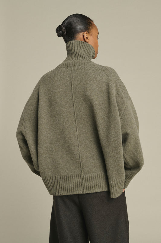Maglione William - Grigio Melange - Lana Merino - Donna